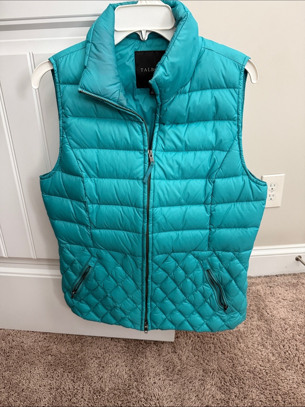 Talbots Quilted Puffer Vest in Teal Blue